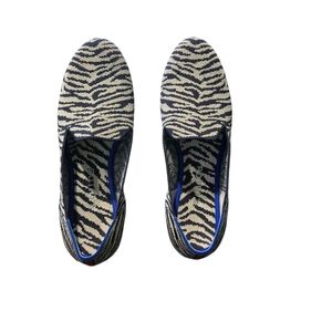 Rothy's Zebra Print Loafers - Blue and White